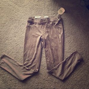 Stone suave suede pants